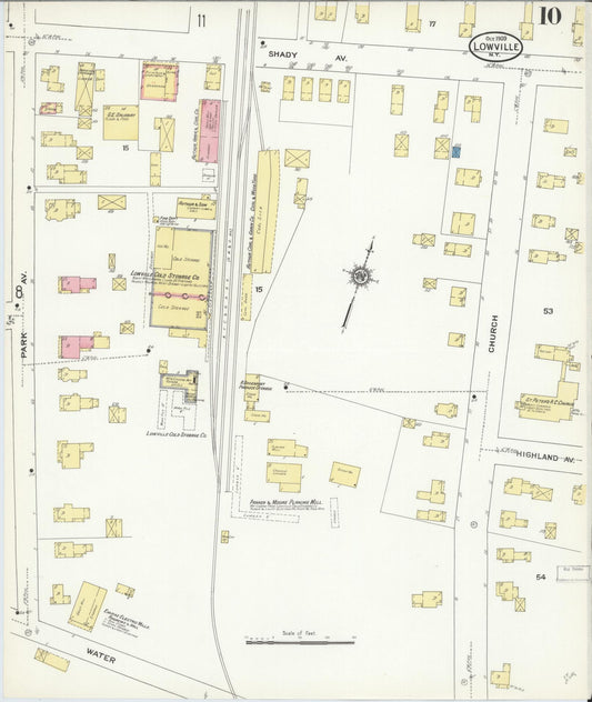 Sanborn Fire Insurance Map from Lowville, Lewis County, New York (1909), Sheet #0010 - Historic Sanborn Fire Insurance Map Print, vintage old map wall art, antique decor, genealogy gift, New York New York map
