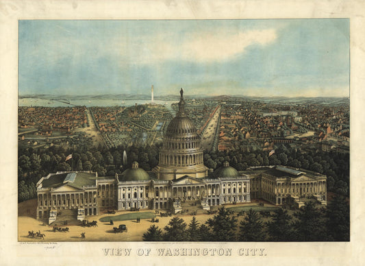 View of Washington City. (1871) – Historic Bird’s-Eye View Panorama Print