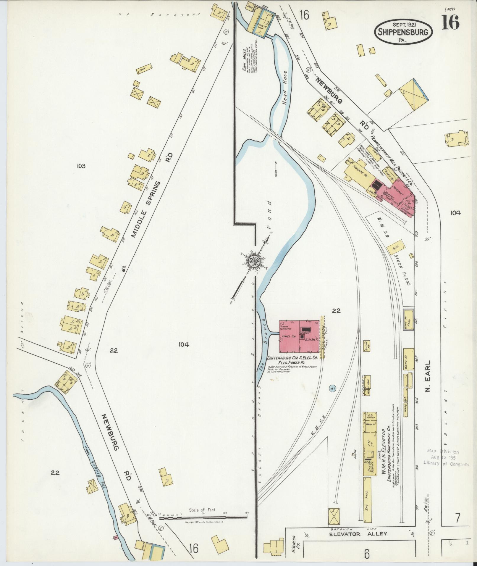Sanborn Fire Insurance Map from Shippensburg, Cumberland And Franklin Counties, Pennsylvania (1921), Sheet #0016 - Complete Map Set gallery image, historic Sanborn map, vintage wall art, Counties Pennsylvania