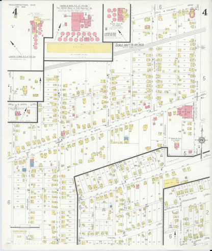 Sanborn Fire Insurance Map from Newcomerstown, Tuscarawas County, Ohio (1933), Sheet #0004 - Historic Sanborn Fire Insurance Map Print, vintage old map wall art, antique decor, genealogy gift, Ohio Ohio map