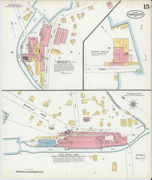 Sanborn Fire Insurance Map from Port Chester, Westchester County, New York (1902), Sheet #0015 - Historic Sanborn Fire Insurance Map Print, vintage old map wall art, antique decor, genealogy gift, New York New York map