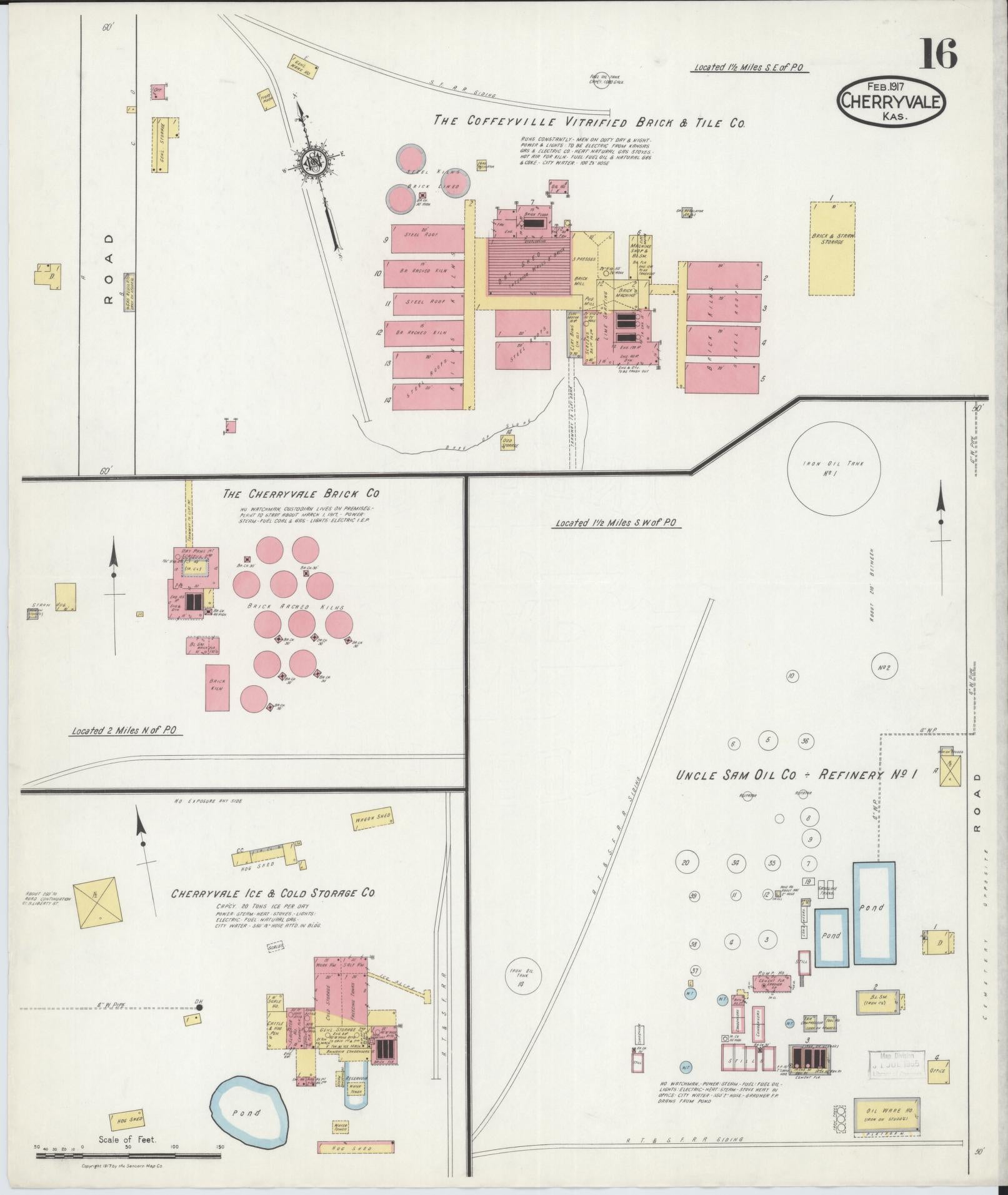 Sanborn Fire Insurance Map from Cherryvale, Montgomery County, Kansas (1917), Sheet #0016 - Complete Map Set gallery image, historic Sanborn map, vintage wall art, Kansas Kansas
