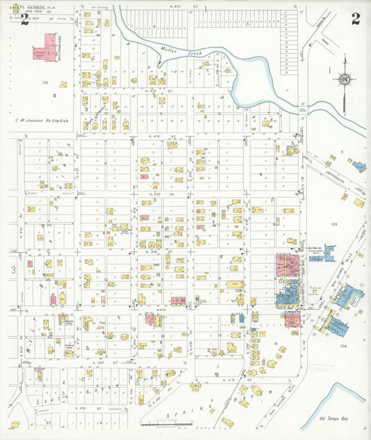 Sanborn Fire Insurance Map from Safety Harbor, Pinellas County, Florida (1933), Sheet #0002 - Historic Sanborn Fire Insurance Map Print, vintage old map wall art, antique decor, genealogy gift, Florida Florida map