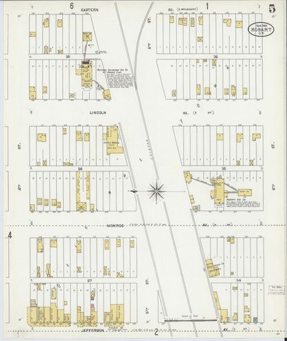 Sanborn Fire Insurance Map from Hobart, Kiowa County, Oklahoma (1904), Sheet #0005 - Complete Map Set gallery image, historic Sanborn map, vintage wall art, Oklahoma Oklahoma