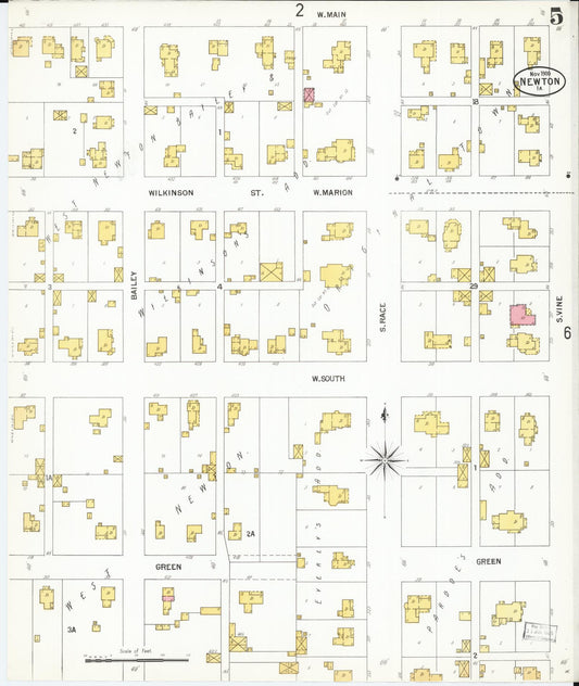 Sanborn Fire Insurance Map from Newton, Jasper County, Iowa (1900), Sheet #0005 - Historic Sanborn Fire Insurance Map Print, vintage old map wall art