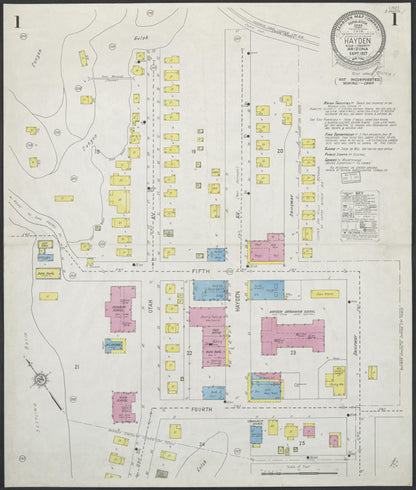 Sanborn Fire Insurance Map from Hayden, Gila County, Arizona (1927), Sheet #0001 - Complete Map Set gallery image, historic Sanborn map, vintage wall art, Arizona Arizona
