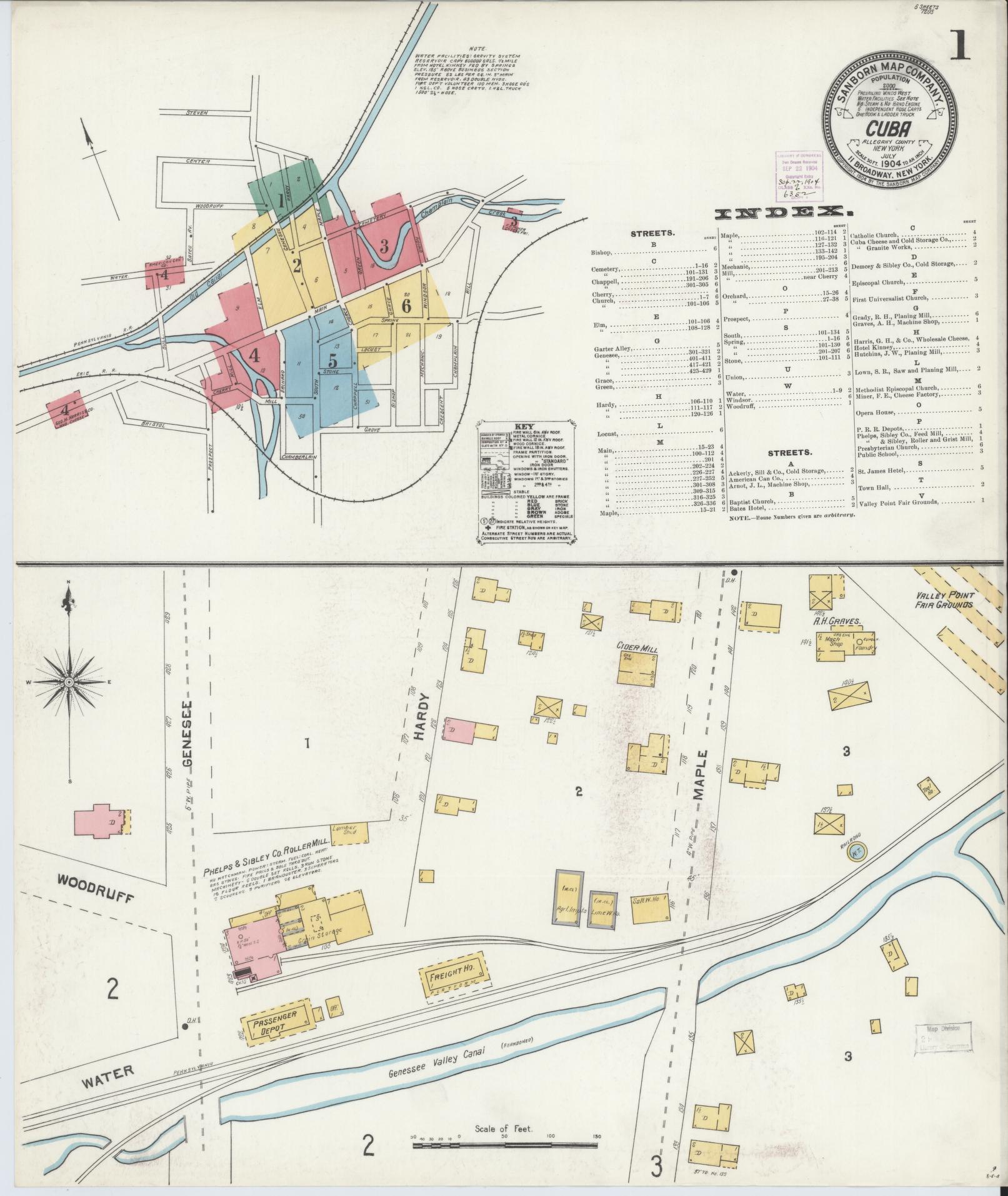 Sanborn Fire Insurance Map from Cuba, Allegany County, New York. (1904) – Historic Sanborn Fire Insurance Map Print
