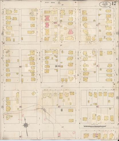 Sanborn Fire Insurance Map from Havre, Hill County, Montana (1943), Sheet #0017 - Complete Map Set gallery image, historic Sanborn map, vintage wall art, Montana Montana