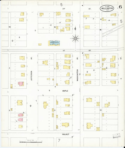 Sanborn Fire Insurance Map from Wellington, Sumner County, Kansas (1899), Sheet #0006 - Complete Map Set gallery image, historic Sanborn map, vintage wall art, Kansas Kansas