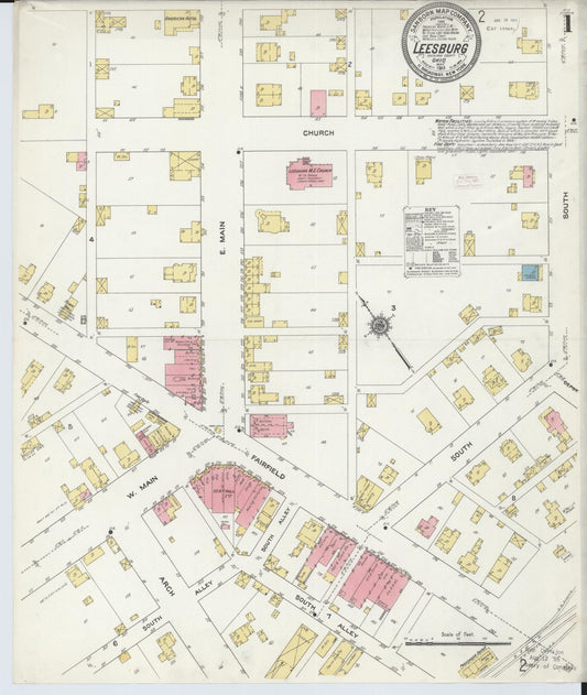 Sanborn Fire Insurance Map from Leesburg, Highland County, Ohio (1911), Sheet #0001 - Historic Sanborn Fire Insurance Map Print, vintage old map wall art, antique decor, genealogy gift, Ohio Ohio map