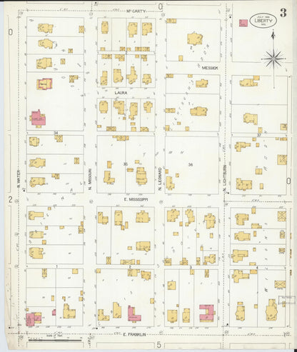 Sanborn Fire Insurance Map from Liberty, Clay County, Missouri (1906), Sheet #0003 - Historic Sanborn Fire Insurance Map Print, vintage old map wall art, antique decor, genealogy gift, Missouri Missouri map