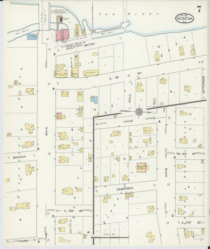 Sanborn Fire Insurance Map from Geneva, Kane County, Illinois (1912), Sheet #0007 - Complete Map Set gallery image, historic Sanborn map, vintage wall art, Illinois Illinois
