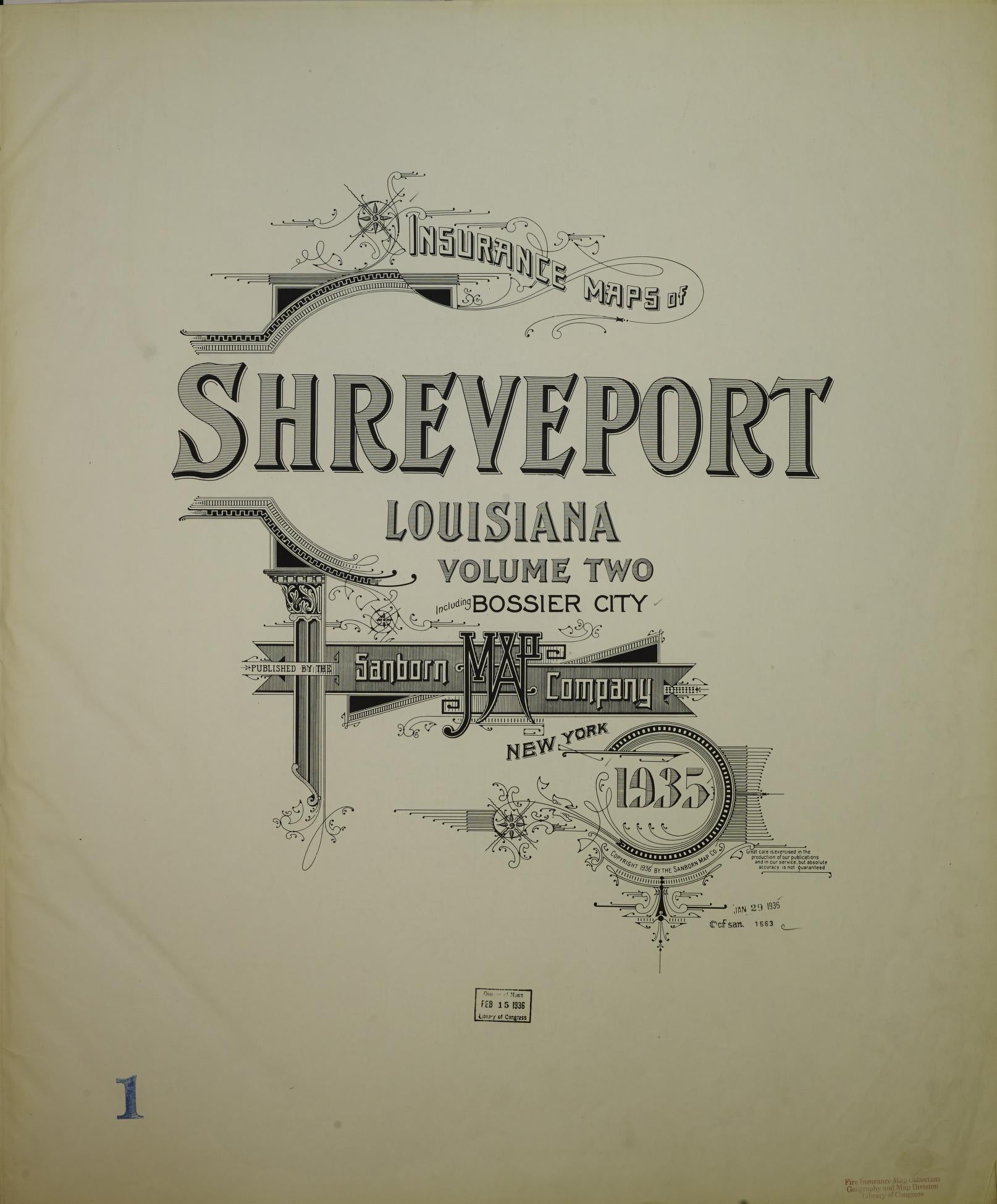 Sanborn Fire Insurance Map from Shreveport, Caddo Parish, Louisiana (1935), Sheet #0001 - Historic Sanborn Fire Insurance Map Print, vintage old map wall art, antique decor, genealogy gift, Louisiana Louisiana map