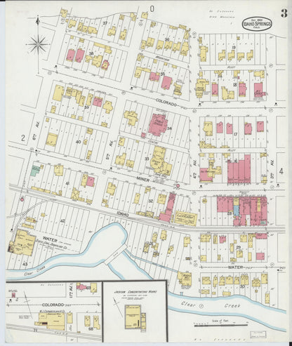 Sanborn Fire Insurance Map from Idaho Springs, Clear Creek County, Colorado (1900), Sheet #0003 - Complete Map Set gallery image, historic Sanborn map, vintage wall art, Idaho Idaho