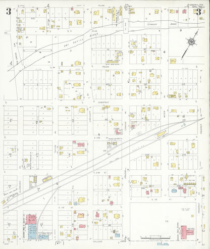 Sanborn Fire Insurance Map from Sonora, Sutton County, Texas (1937), Sheet #0003 - Historic Sanborn Fire Insurance Map Print, vintage old map wall art, antique decor, genealogy gift, Texas Texas map