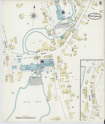 Sanborn Fire Insurance Map from Pascoag, Providence County, Rhode Island (1891), Sheet #0002 - Complete Map Set gallery image, historic Sanborn map, vintage wall art, Rhode Island Rhode Island