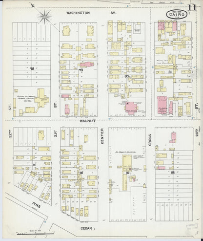 Sanborn Fire Insurance Map from Cairo, Alexander County, Illinois (1891), Sheet #0011 - Complete Map Set gallery image, historic Sanborn map, vintage wall art, Illinois Illinois