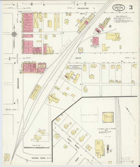 Sanborn Fire Insurance Map from Obion, Obion County, Tennessee (1913), Sheet #0003 - Historic Sanborn Fire Insurance Map Print, vintage old map wall art, antique decor, genealogy gift, Tennessee Tennessee map