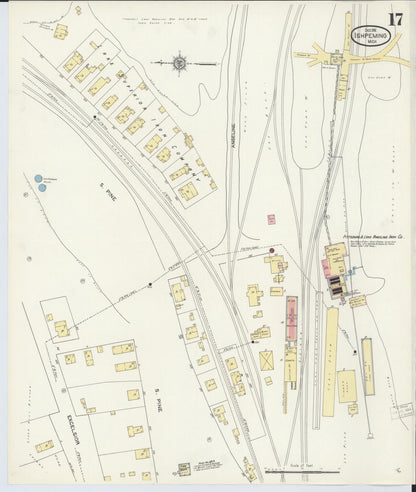 Sanborn Fire Insurance Map from Ishpeming, Marquette County, Michigan (1911), Sheet #0017 - Historic Sanborn Fire Insurance Map Print, vintage old map wall art, antique decor, genealogy gift, Michigan Michigan map
