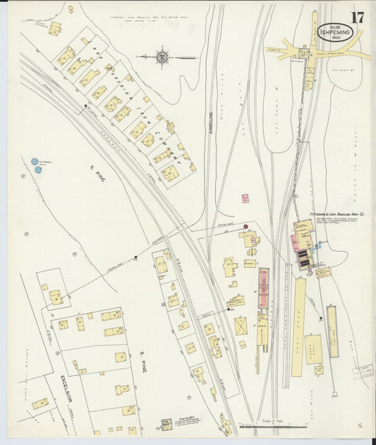 Sanborn Fire Insurance Map from Ishpeming, Marquette County, Michigan (1911), Sheet #0017 - Historic Sanborn Fire Insurance Map Print, vintage old map wall art, antique decor, genealogy gift, Michigan Michigan map