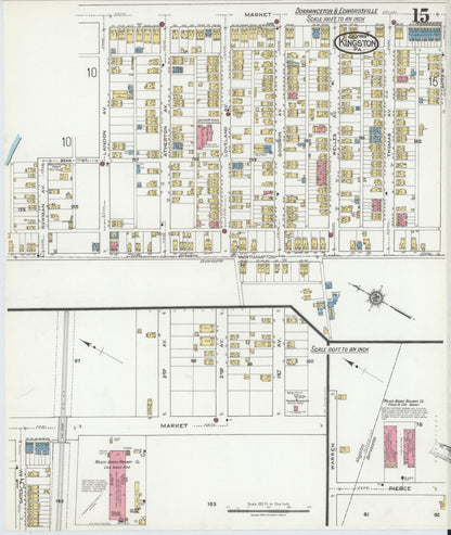 Sanborn Fire Insurance Map from Kingston, Luzerne County, Pennsylvania (1919), Sheet #0015 - Complete Map Set gallery image, historic Sanborn map, vintage wall art, Pennsylvania Pennsylvania