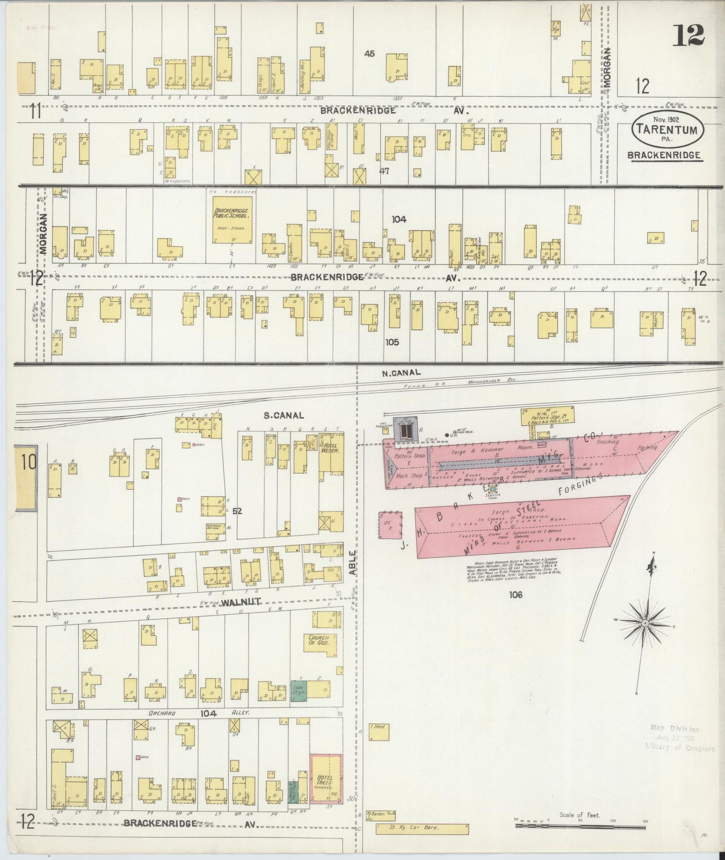 Sanborn Fire Insurance Map from Tarentum, Allegheny County, Pennsylvania (1902), Sheet #0012 - Complete Map Set gallery image, historic Sanborn map, vintage wall art, Pennsylvania Pennsylvania