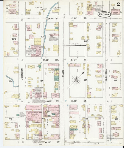 Sanborn Fire Insurance Map from Keokuk, Lee County, Iowa (1888), Sheet #0002 - Historic Sanborn Fire Insurance Map Print