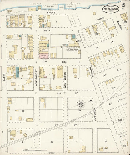 Sanborn Fire Insurance Map from Mount Vernon, Skagit County, Washington (1892), Sheet #0002 - Complete Map Set gallery image, historic Sanborn map, vintage wall art, Washington Washington