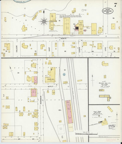 Sanborn Fire Insurance Map from Grenada, Grenada County, Mississippi (1907), Sheet #0007 - Complete Map Set gallery image, historic Sanborn map, vintage wall art, Mississippi Mississippi