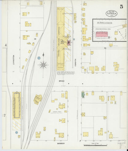 Sanborn Fire Insurance Map from Eufaula, Barbour County, Alabama (1903), Sheet #0005 - Complete Map Set gallery image, historic Sanborn map, vintage wall art, Alabama Alabama