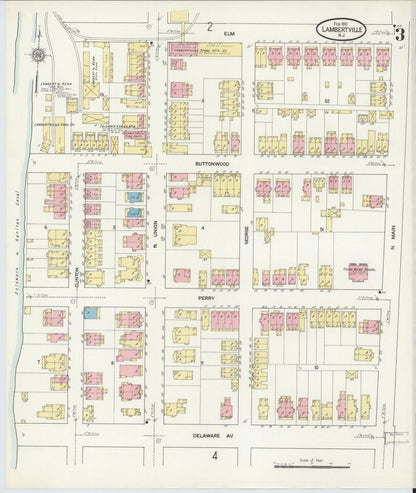 Sanborn Fire Insurance Map from Lambertville, Hunterdon County, New Jersey (1912), Sheet #0003 - Complete Map Set gallery image, historic Sanborn map, vintage wall art, New Jersey New Jersey