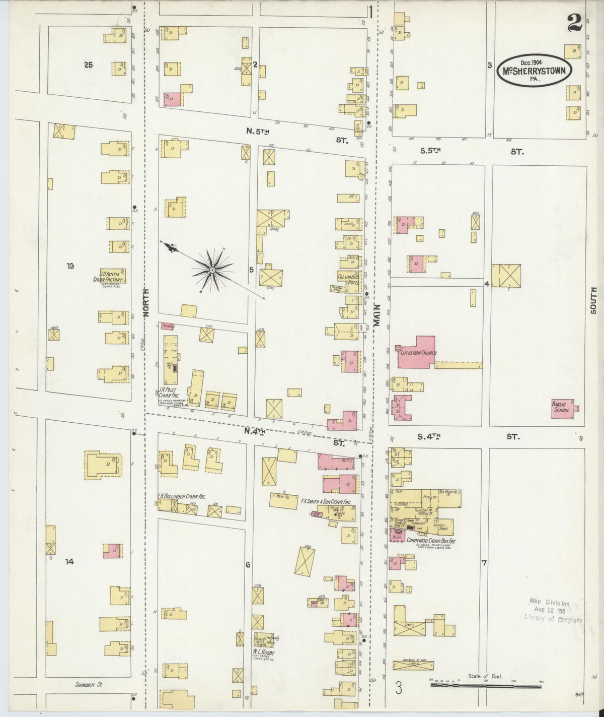 Sanborn Fire Insurance Map from McSherrystown, Adams County, Pennsylvania (1904), Sheet #0002 - Complete Map Set gallery image, historic Sanborn map, vintage wall art, Pennsylvania Pennsylvania