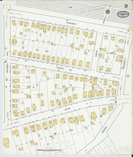 Sanborn Fire Insurance Map from Conneaut, Ashtabula County, Ohio (1919), Sheet #0009 - Historic Sanborn Fire Insurance Map Print, vintage old map wall art, antique decor, genealogy gift, Ohio Ohio map