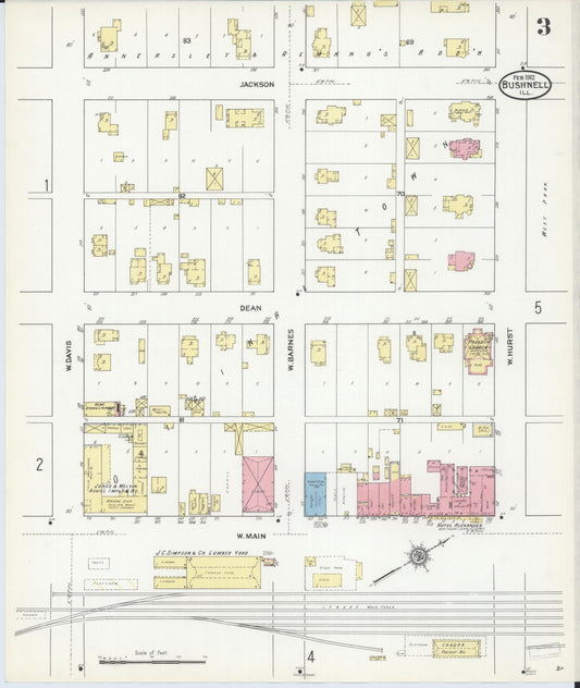 Sanborn Fire Insurance Map from Bushnell, Mcdonough County, Illinois (1912), Sheet #0003 - Historic Sanborn Fire Insurance Map Print, vintage old map wall art, antique decor, genealogy gift, Illinois Illinois map