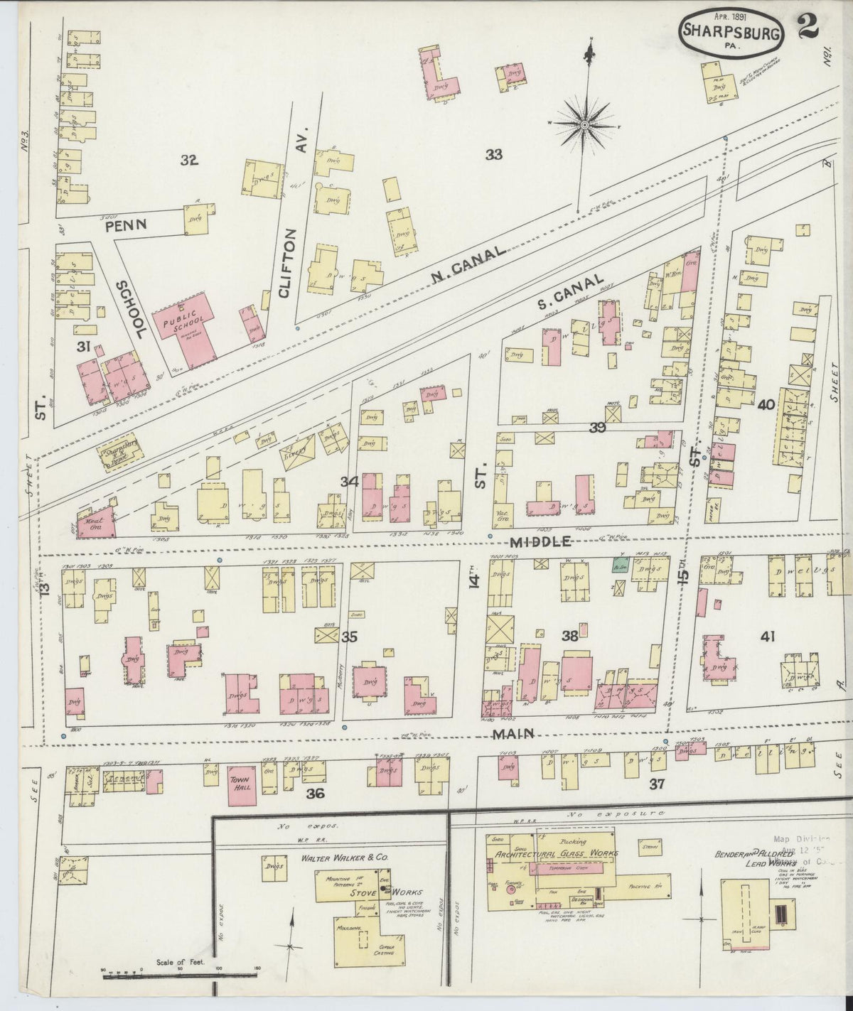 Sanborn Fire Insurance Map from Sharpsburg, Allegheny County, Pennsylvania (1891), Sheet #0002 - Historic Sanborn Fire Insurance Map Print, vintage old map wall art, antique decor, genealogy gift, Pennsylvania Pennsylvania map