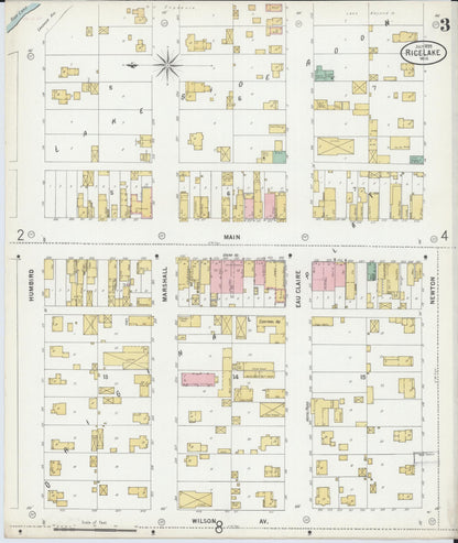 Sanborn Fire Insurance Map from Rice Lake, Barron County, Wisconsin (1899), Sheet #0003 - Complete Map Set gallery image, historic Sanborn map, vintage wall art, Wisconsin Wisconsin