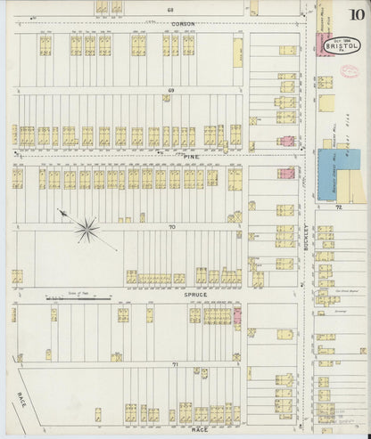 Sanborn Fire Insurance Map from Bristol, Bucks County, Pennsylvania (1894), Sheet #0010 - Complete Map Set gallery image, historic Sanborn map, vintage wall art, Pennsylvania Pennsylvania