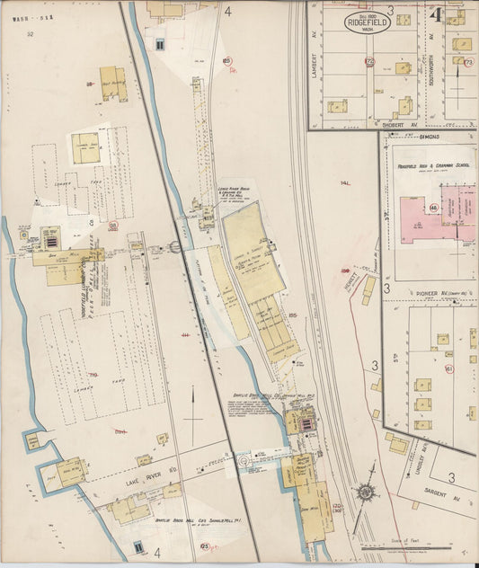 Sanborn Fire Insurance Map from Ridgefield, Clark County, Washington (1930), Sheet #0004 - Historic Sanborn Fire Insurance Map Print, vintage old map wall art, antique decor, genealogy gift, Washington Washington map
