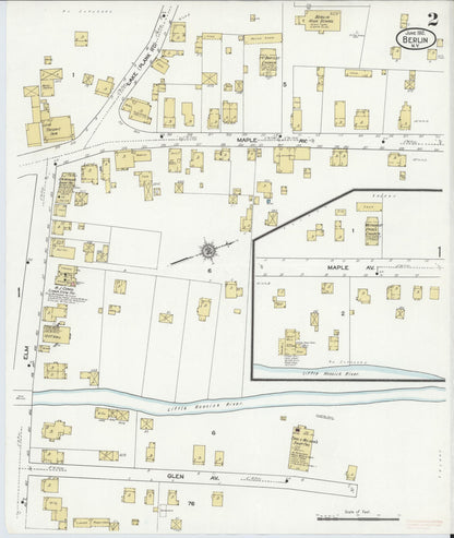 Sanborn Fire Insurance Map from Berlin, Rensselaer County, New York (1912), Sheet #0002 - Complete Map Set gallery image, historic Sanborn map, vintage wall art, New York New York