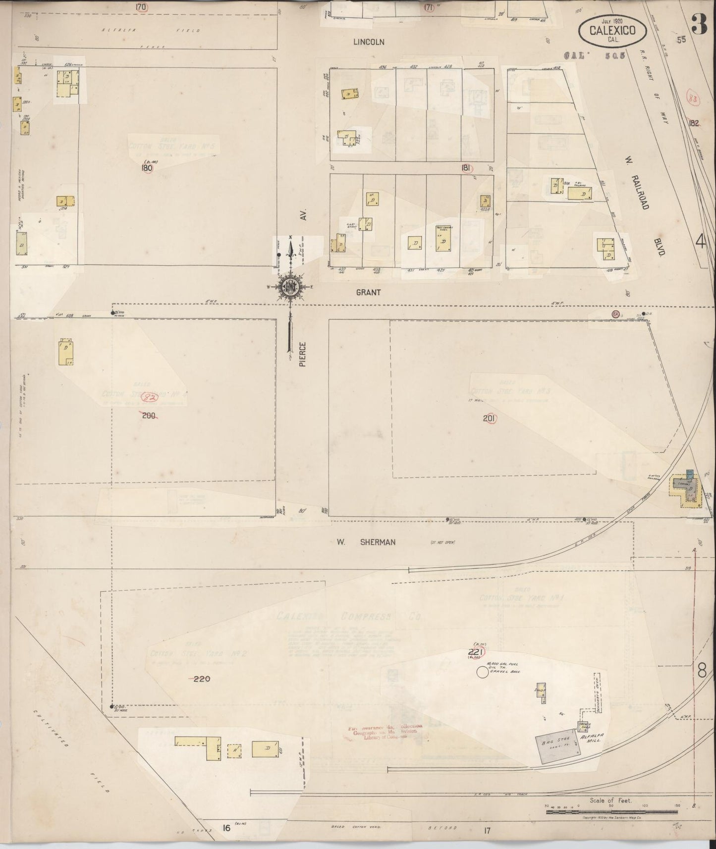 Sanborn Fire Insurance Map from Calexico, Imperial County, California (1949), Sheet #0003 - Complete Map Set gallery image, historic Sanborn map, vintage wall art, California California