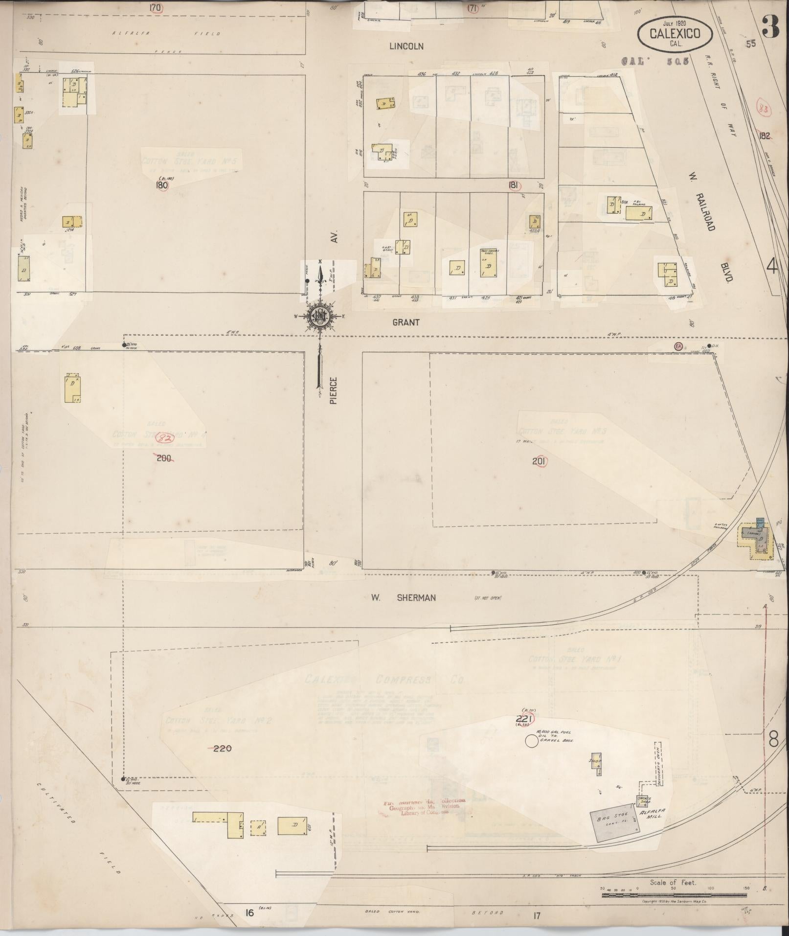 Sanborn Fire Insurance Map from Calexico, Imperial County, California (1949), Sheet #0003 - Complete Map Set gallery image, historic Sanborn map, vintage wall art, California California