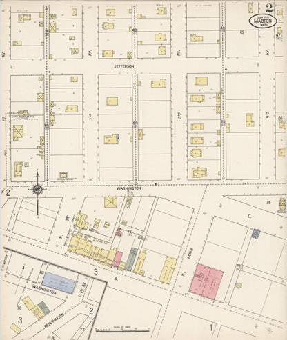 Sanborn Fire Insurance Map from Mabton, Yakima County, Washington (1910), Sheet #0002 - Complete Map Set gallery image, historic Sanborn map, vintage wall art, Washington Washington