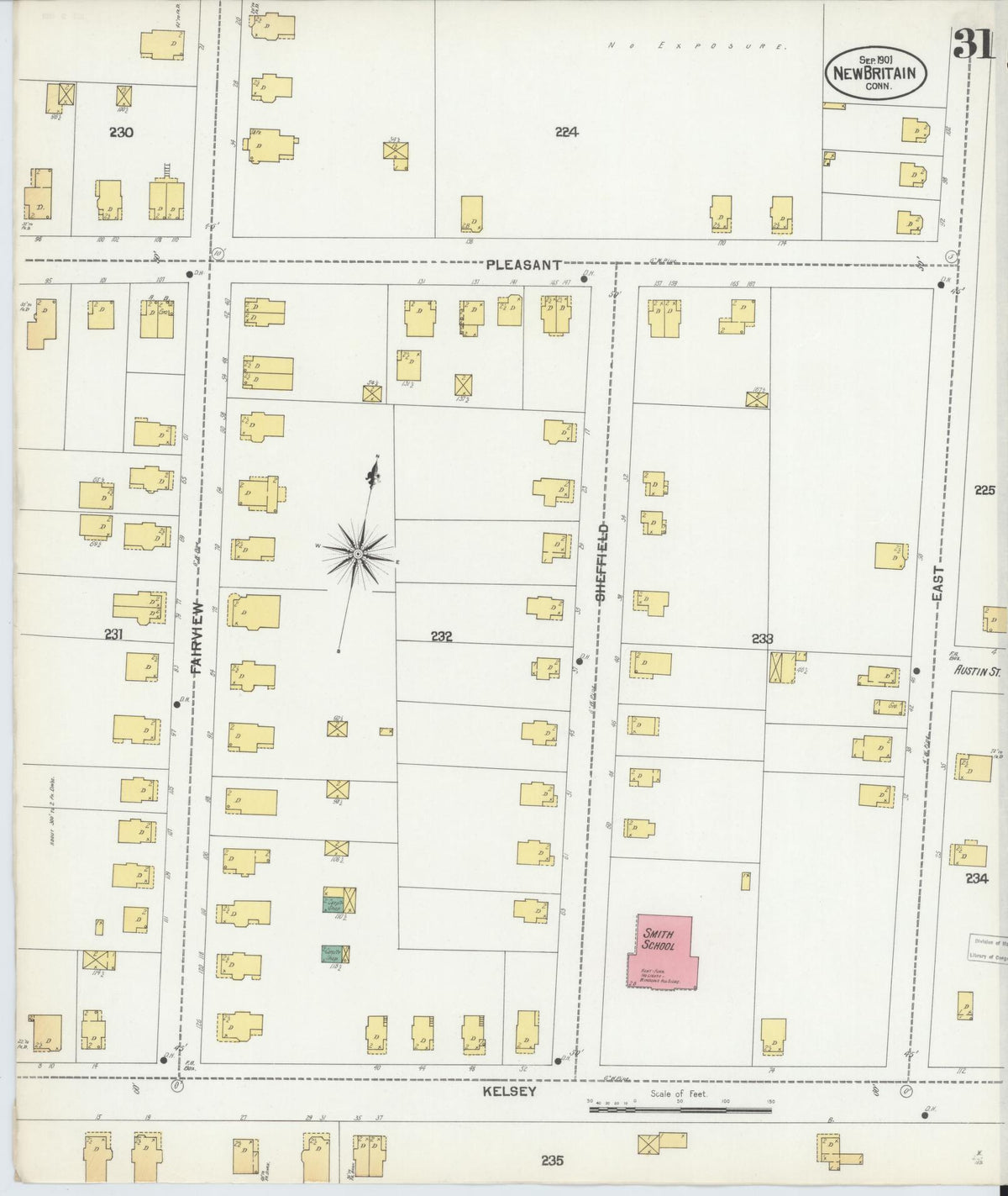 Sanborn Fire Insurance Map from New Britain, Hartford County, Connecticut (1901), Sheet #0031 - Complete Map Set gallery image, historic Sanborn map, vintage wall art, Connecticut Connecticut