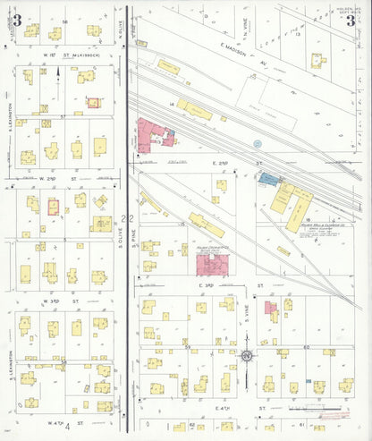 Sanborn Fire Insurance Map from Holden, Johnson County, Missouri (1931), Sheet #0003 - Complete Map Set gallery image, historic Sanborn map, vintage wall art, Missouri Missouri