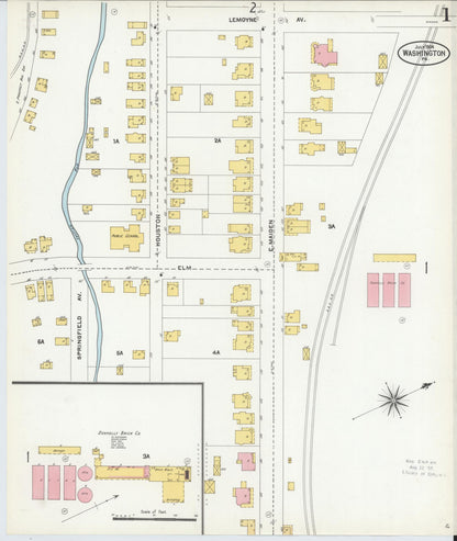 Sanborn Fire Insurance Map from Washington, Washington County, Pennsylvania (1904), Sheet #0001 - Complete Map Set gallery image, historic Sanborn map, vintage wall art, Sanborn Fire Insurance Map from Washington Washington