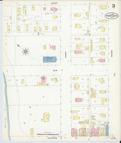 Sanborn Fire Insurance Map from Perrysburg, Wood County, Ohio (1908), Sheet #0003 - Complete Map Set gallery image, historic Sanborn map, vintage wall art, Ohio Ohio