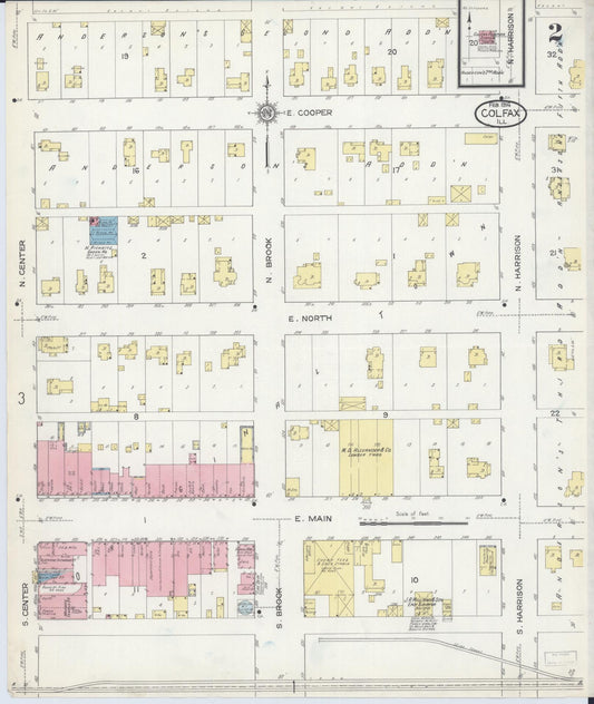 Sanborn Fire Insurance Map from Colfax, McLean County, Illinois (1914), Sheet #0002 - Historic Sanborn Fire Insurance Map Print, vintage old map wall art, antique decor, genealogy gift, Illinois Illinois map