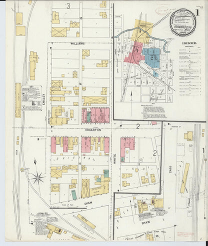 Sanborn Fire Insurance Map from Howard City, Montcalm County, Michigan (1899), Sheet #0001 - Complete Map Set gallery image, historic Sanborn map, vintage wall art, Michigan Michigan