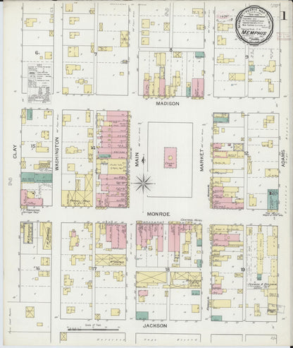 Sanborn Fire Insurance Map from Memphis, Scotland County, Missouri (1893), Sheet #0001 - Complete Map Set gallery image, historic Sanborn map, vintage wall art, Missouri Missouri