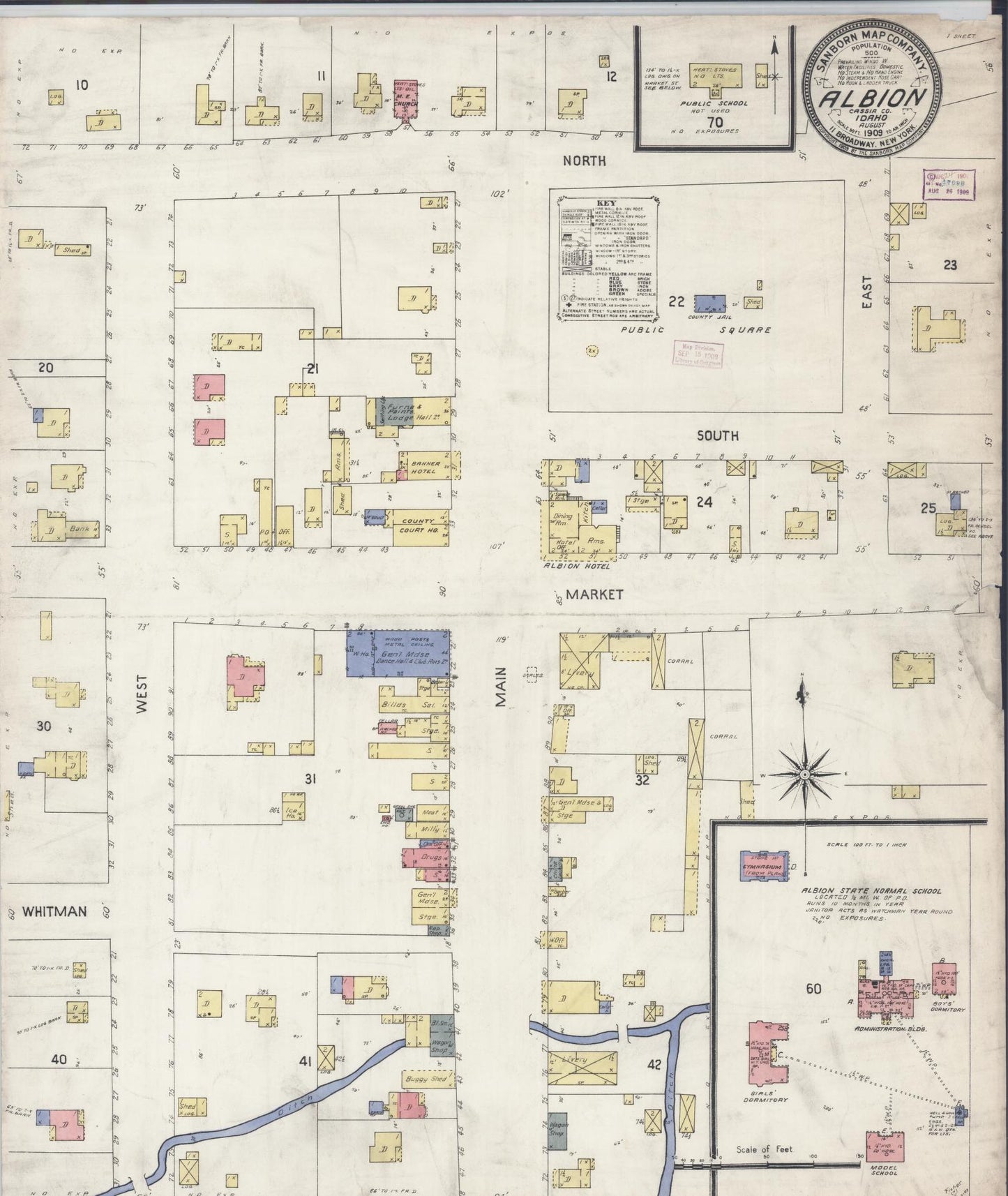 Sanborn Fire Insurance Map from Albion, Cassia County, Idaho. (1909) – Historic Sanborn Fire Insurance Map Print